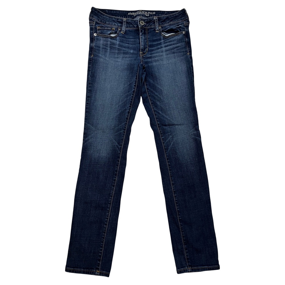 American Eagle Skinny Jeans Womens 8 Blue Super Stretch Dark Wash Denim Casual